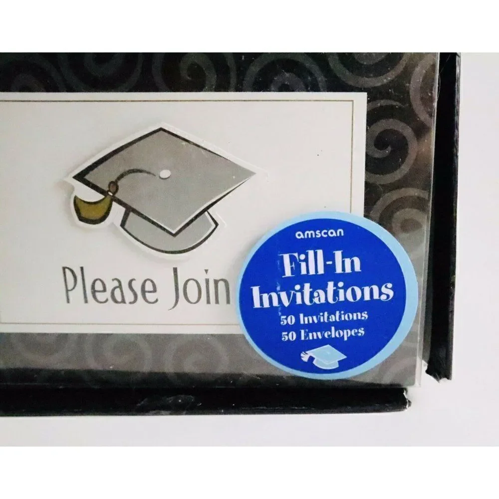 Graduation Party Invitations 50 Count with Envelopes Celebration Fill-In Info